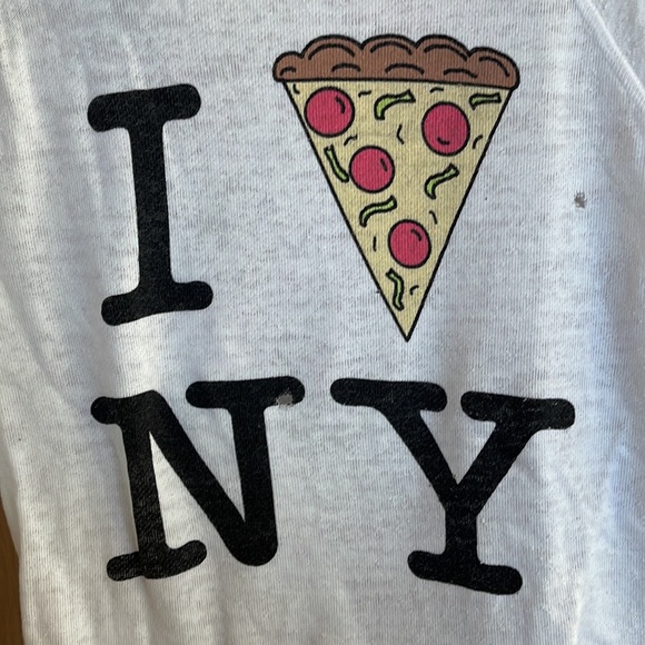 Wildfox I Pizza NY long sleeve distressed shirt - Picture 3 of 3